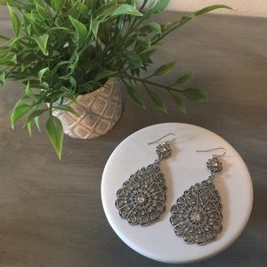 Sliver Earrings with Heart Detail